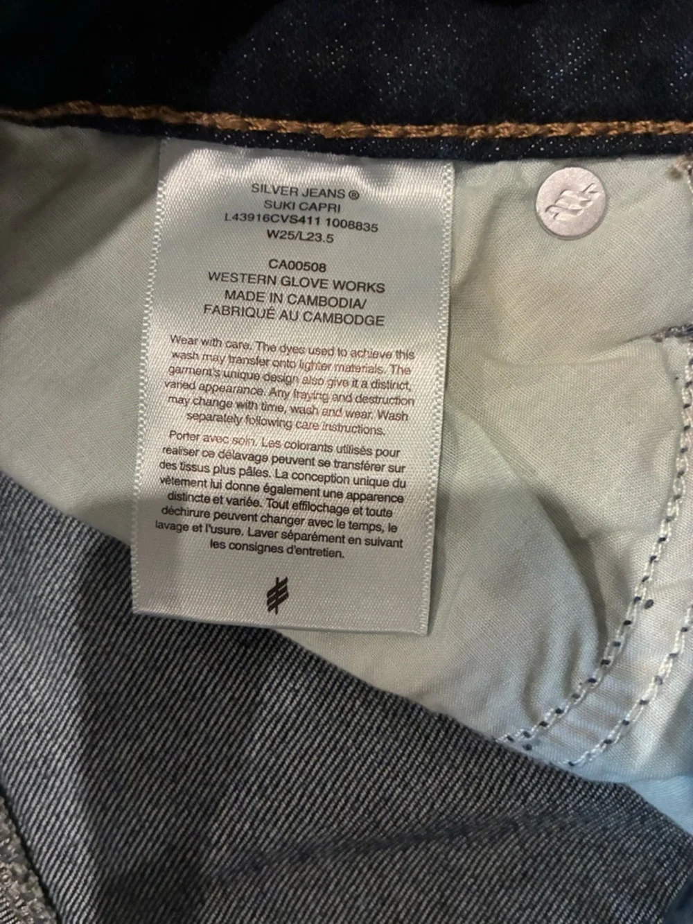 Silver Jeans Women’s 25 Blue Suki Capri LIKE NEW!